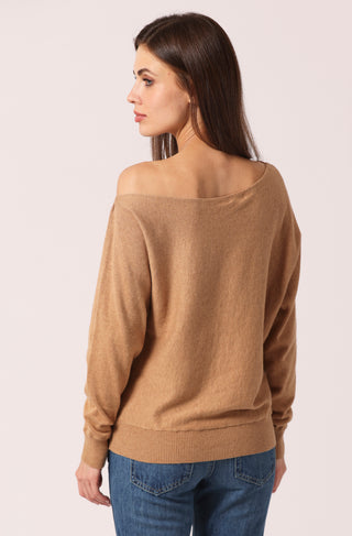 Cotton Cashmere Off The Shoulder Top