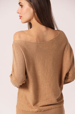 Cotton Cashmere Off The Shoulder Top
