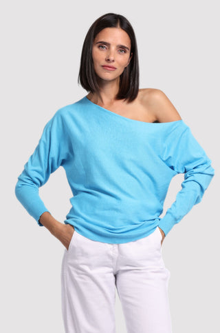 Cotton Cashmere Off The Shoulder Top