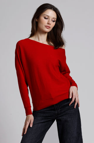 Cotton Cashmere Off The Shoulder Top