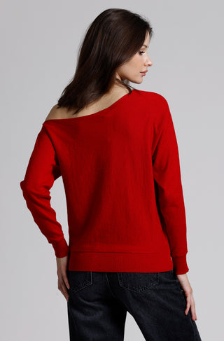 Cotton Cashmere Off The Shoulder Top