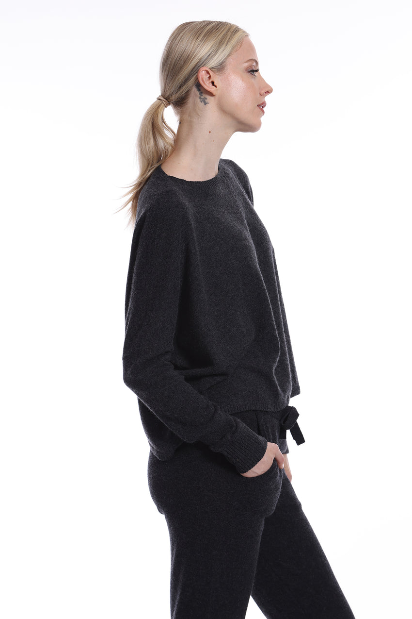 Minnie Rose Luxe Cotton/Cashmere Boxy Crew 9738 main image 0