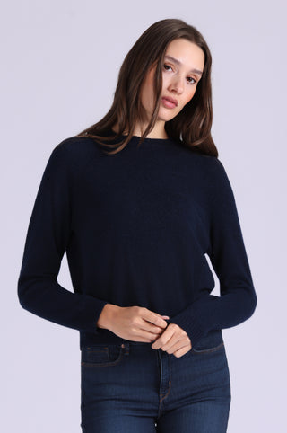 Cashmere 9gg Long Sleeve Shrunken Crew