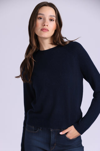 Cashmere 9gg Long Sleeve Shrunken Crew