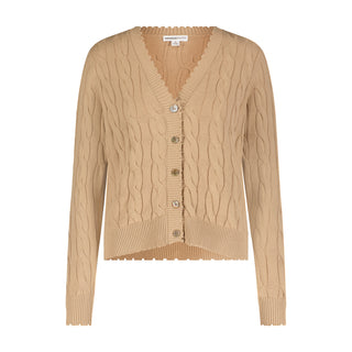 Cotton Frayed Cable Cardigan