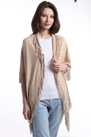 Cotton/Cashmere Fringe Shawl