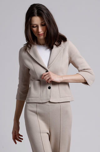 Cotton Blend Shrunken Blazer