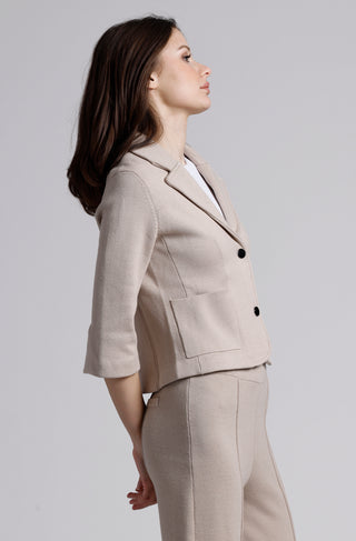 Cotton Blend Shrunken Blazer