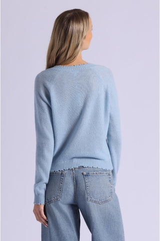 7GG Cashmere Frayed Edge Cropped V