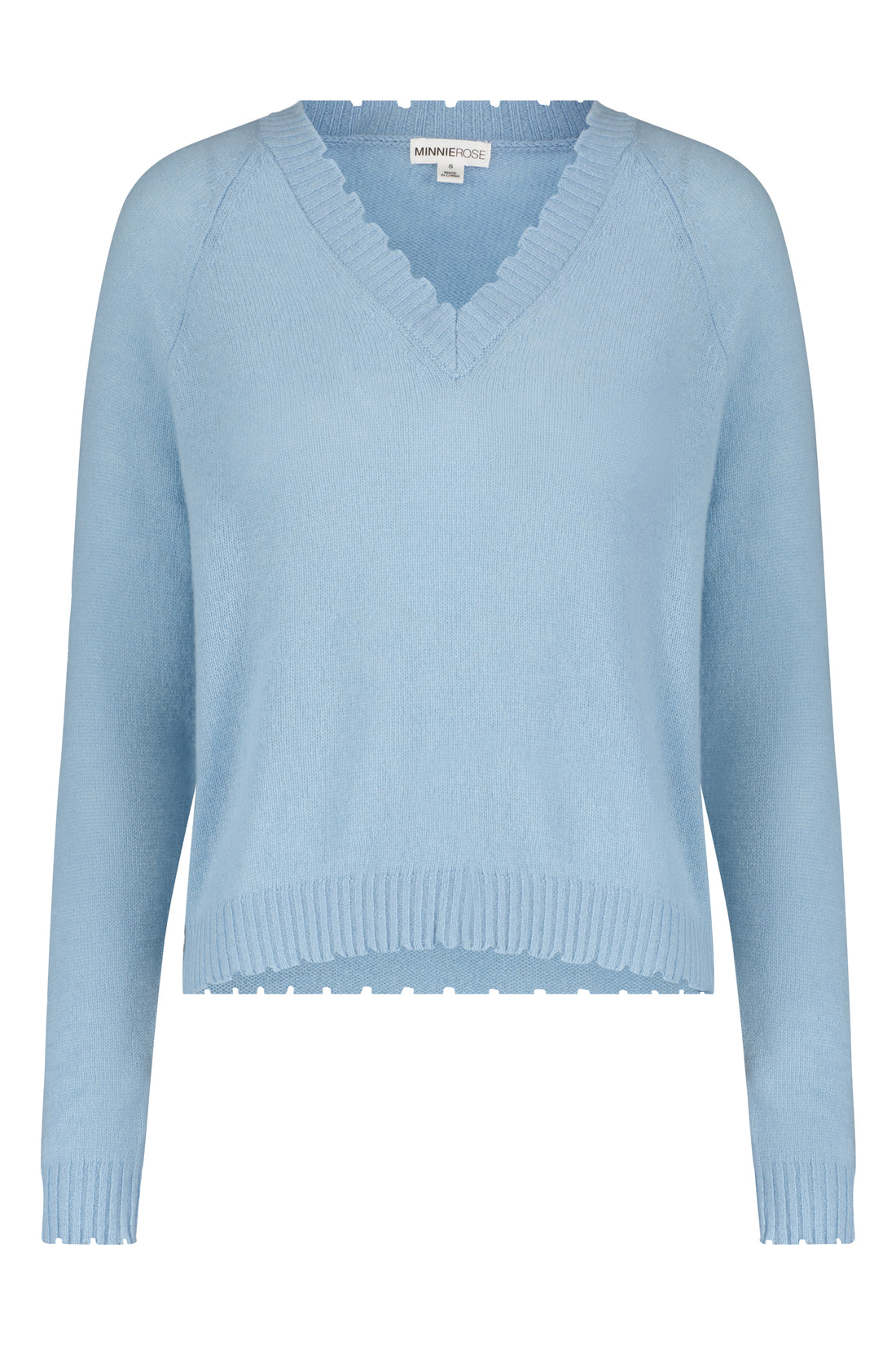 Minnie Rose Cotton Cashmere Boxy Rhinestone Crew (More Colors)