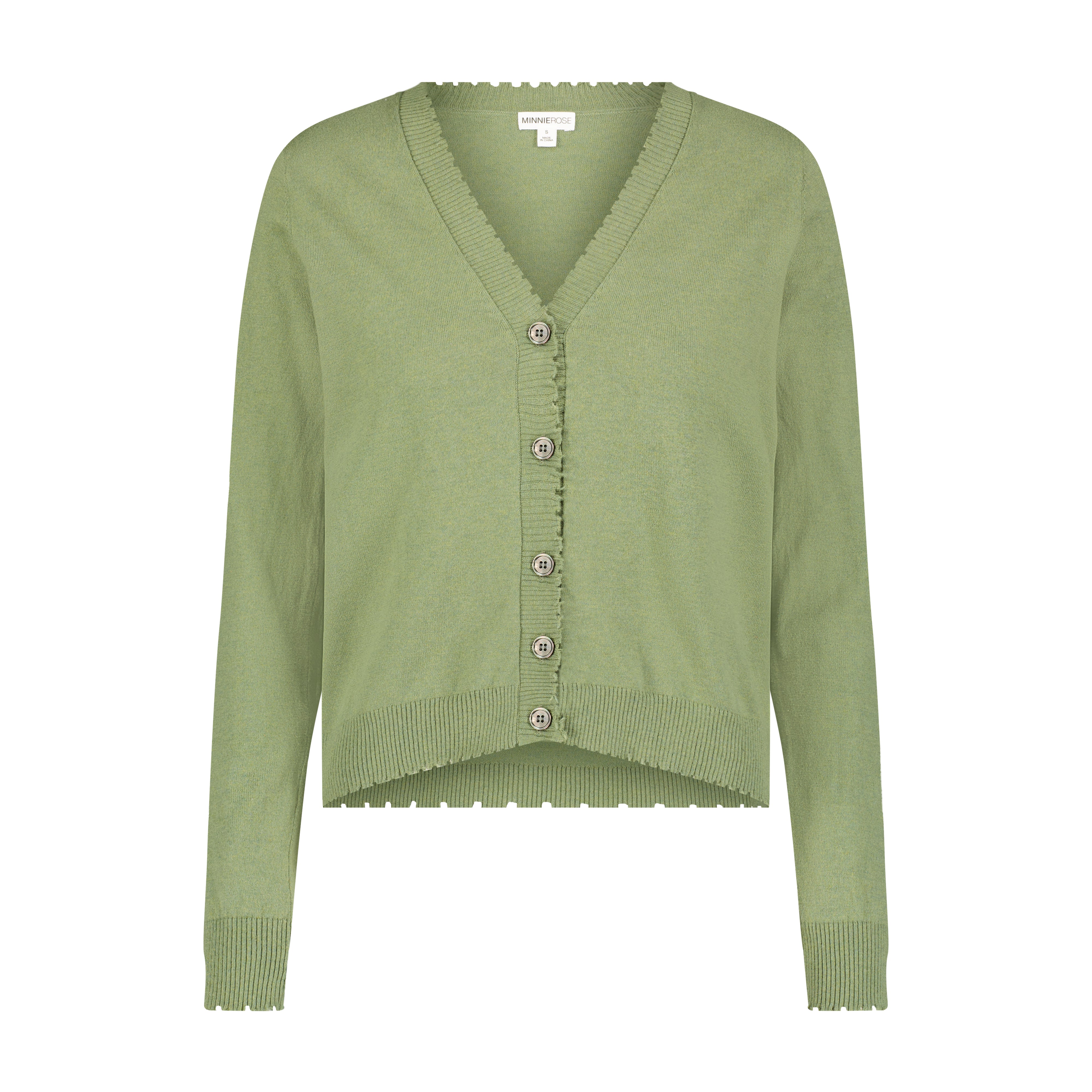 【信頼】 Cotton Cashmere Frayed Cardi – Minnie Rose トップス