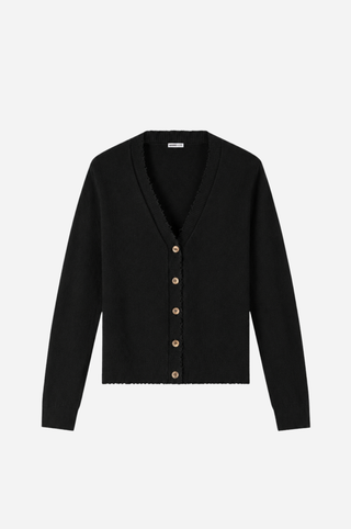 Cotton Cashmere Frayed Cardigan