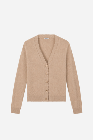 Cotton Cashmere Frayed Cardigan