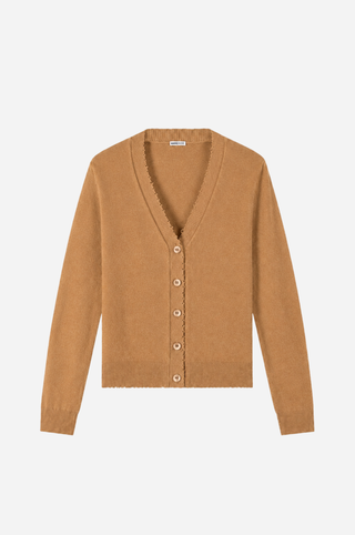 Cotton Cashmere Frayed Cardigan