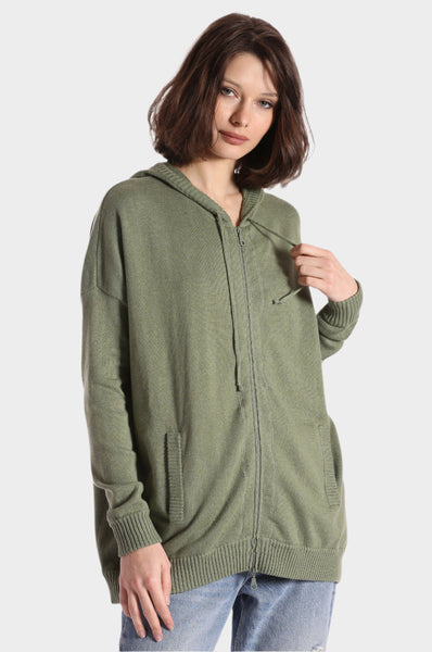 Cotton Cashmere Oversized Zip Hoodie – Minnie Rose