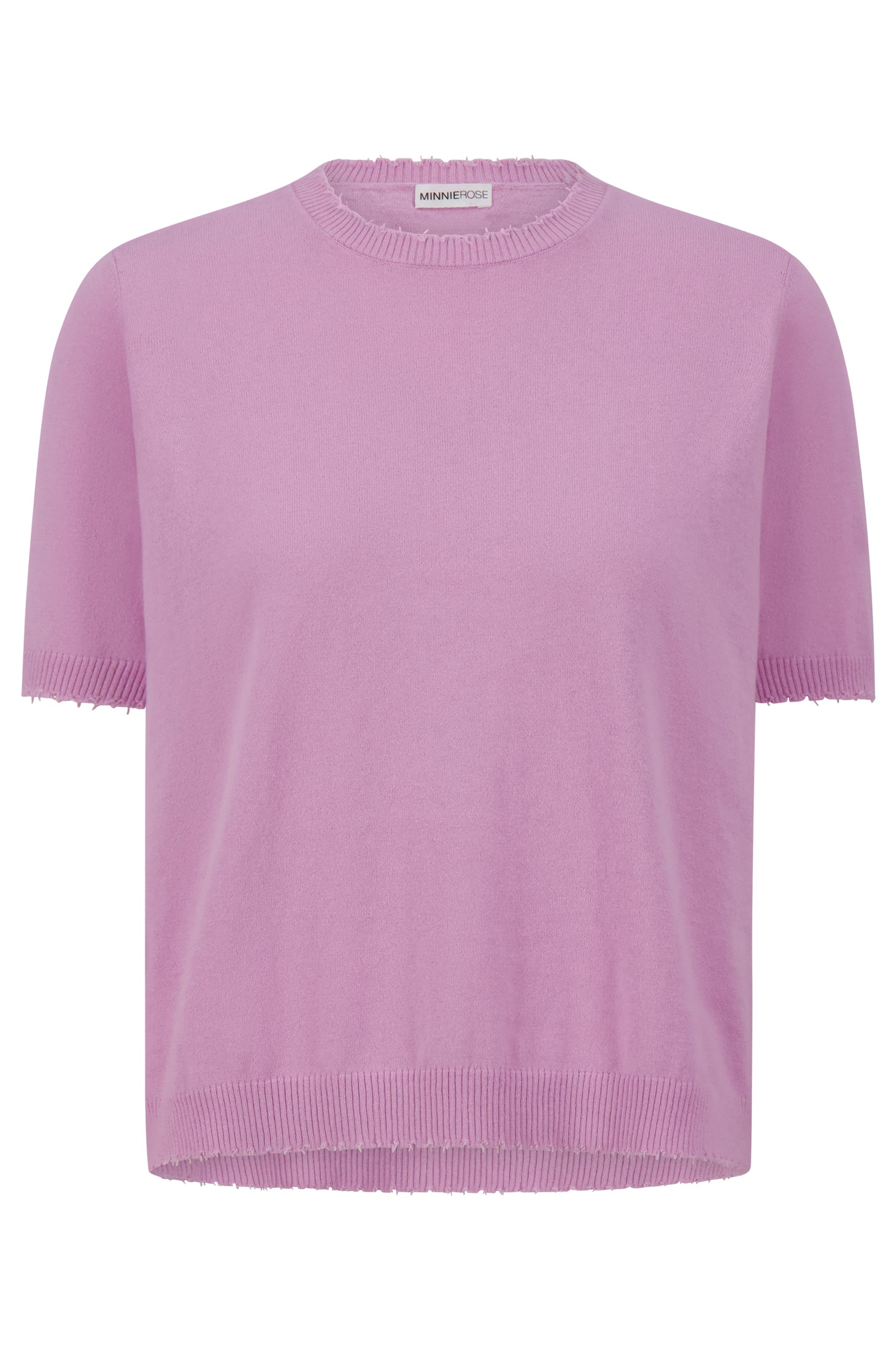 Cotton Cashmere Boxy Frayed Tee – Minnie Rose Cotton Cashmere Boxy Frayed Tee – Minnie Rose