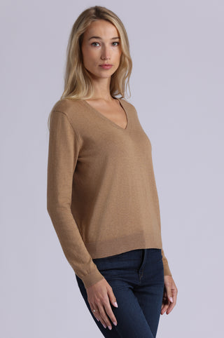Supima Cotton V-neck Long Sleeve Tee