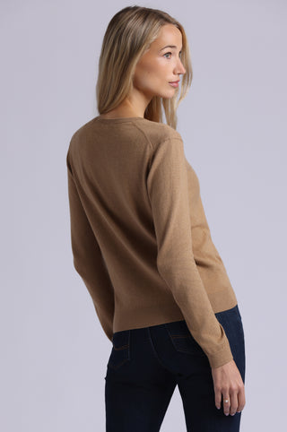 Supima Cotton V-neck Long Sleeve Tee