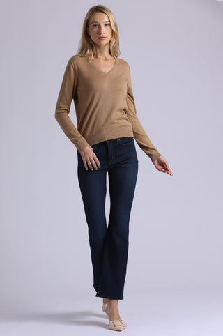 Supima Cotton V-neck Long Sleeve Tee