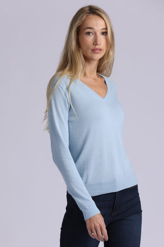 Supima Cotton V-neck Long Sleeve Tee