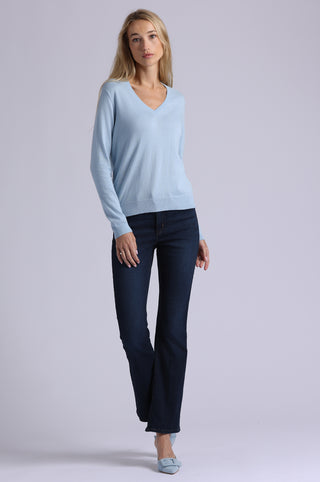 Supima Cotton V-neck Long Sleeve Tee