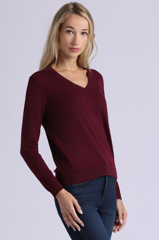 Supima Cotton V Neck Long Sleeve Tee