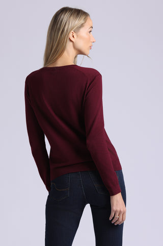 Supima Cotton V Neck Long Sleeve Tee