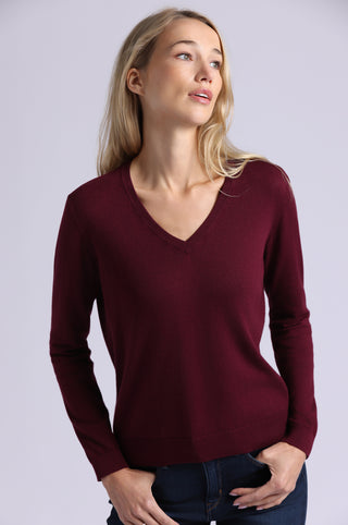 Supima Cotton V Neck Long Sleeve Tee