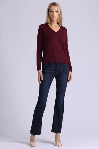 Supima Cotton V Neck Long Sleeve Tee