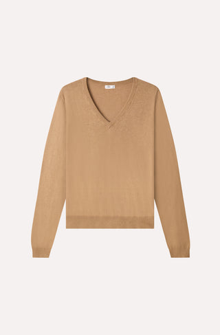 Supima Cotton V-neck Long Sleeve Tee