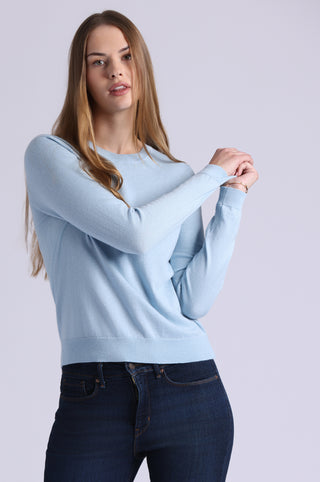 Supima Cotton Cashmere Long Sleeve Crew