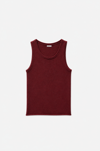 Sheer Luxury Cashmere Crew Neck Tank with Rolled Edges