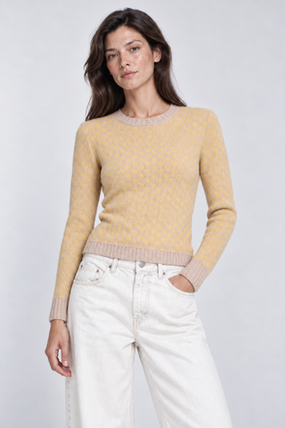 Double Knit Dot Long Sleeve Crew