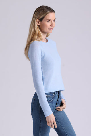 Cashmere Raglan Crew With Rolled Trims
