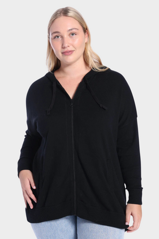 Plus Size Cotton Cashmere Oversized Zip Hoodie