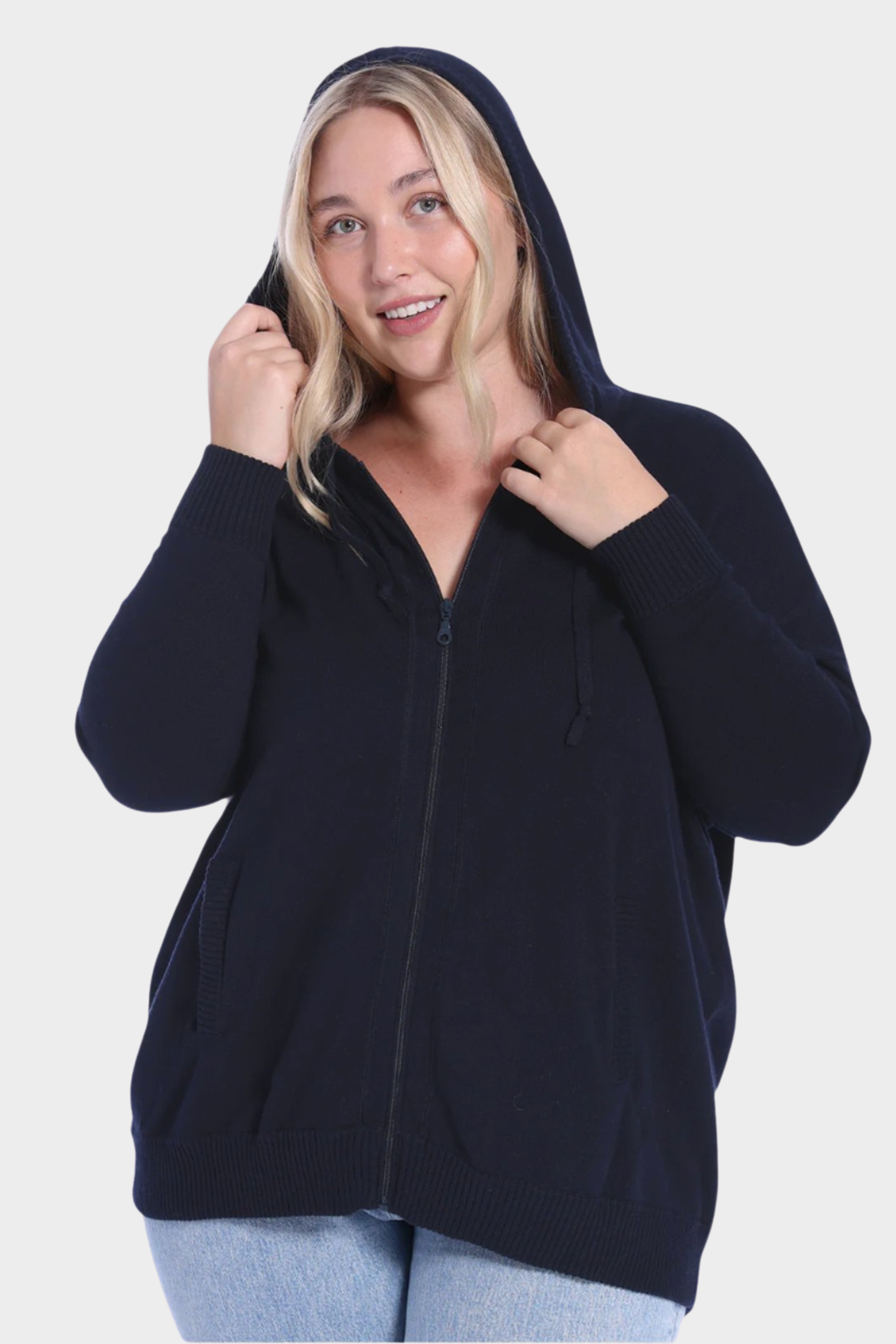 Plus size cashmere hoodie sale