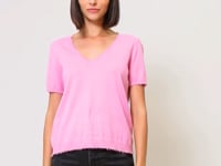 Cotton Cashmere Frayed V Tee