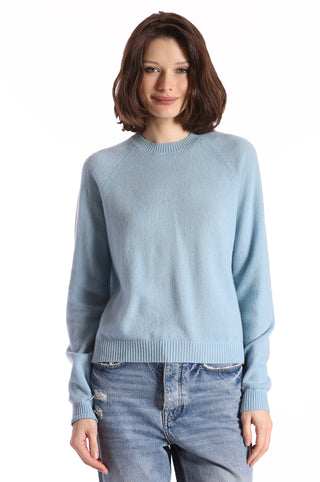 Cashmere Long Sleeve Shrunken Crewneck Sweater