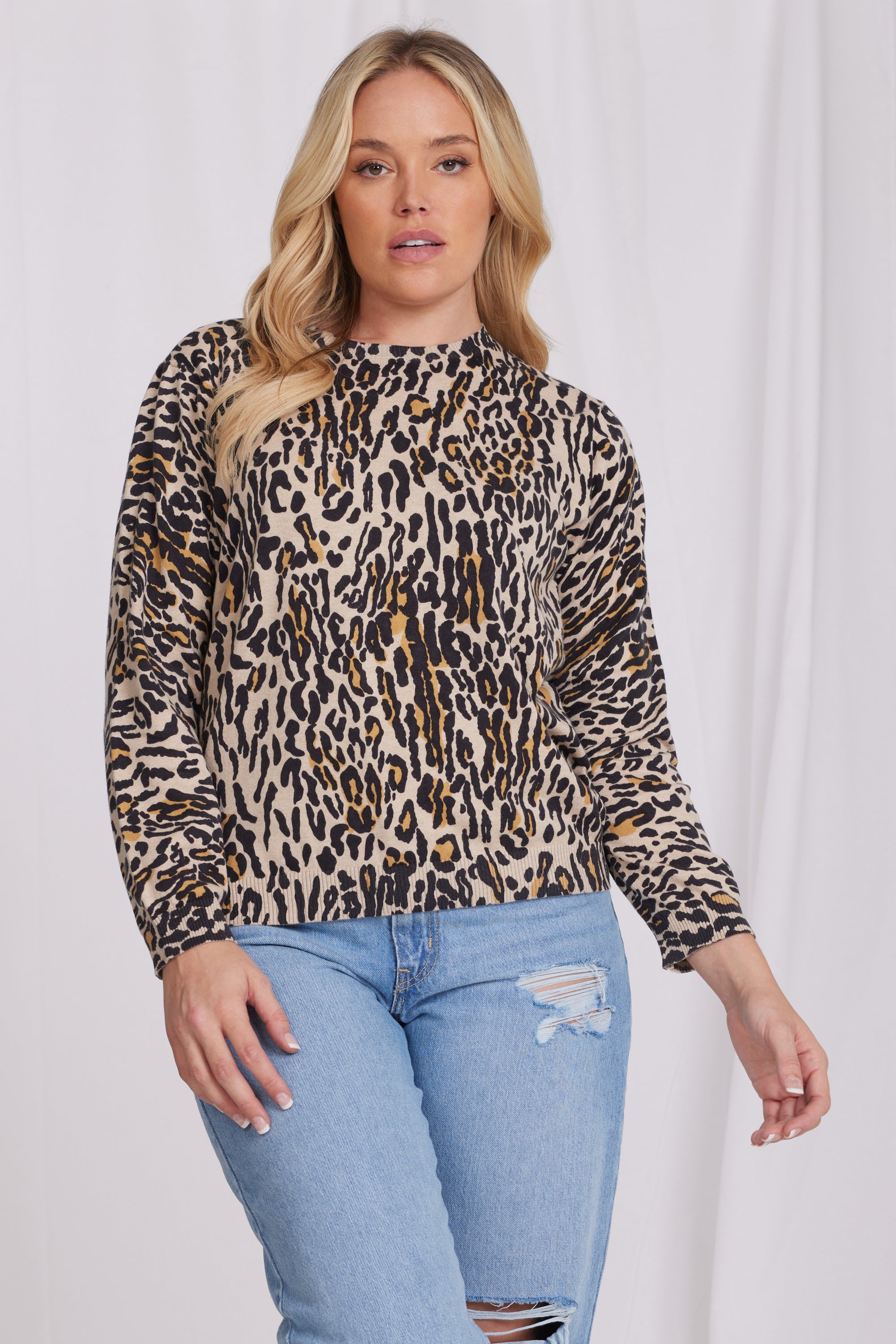 Minnie rose 2025 leopard sweater