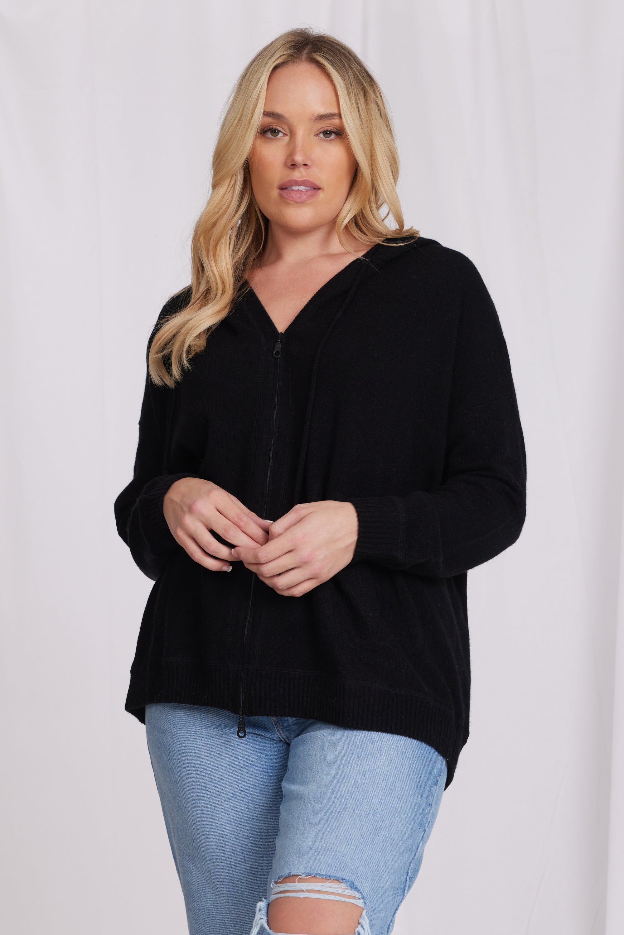 Plus size cashmere hoodie new arrivals