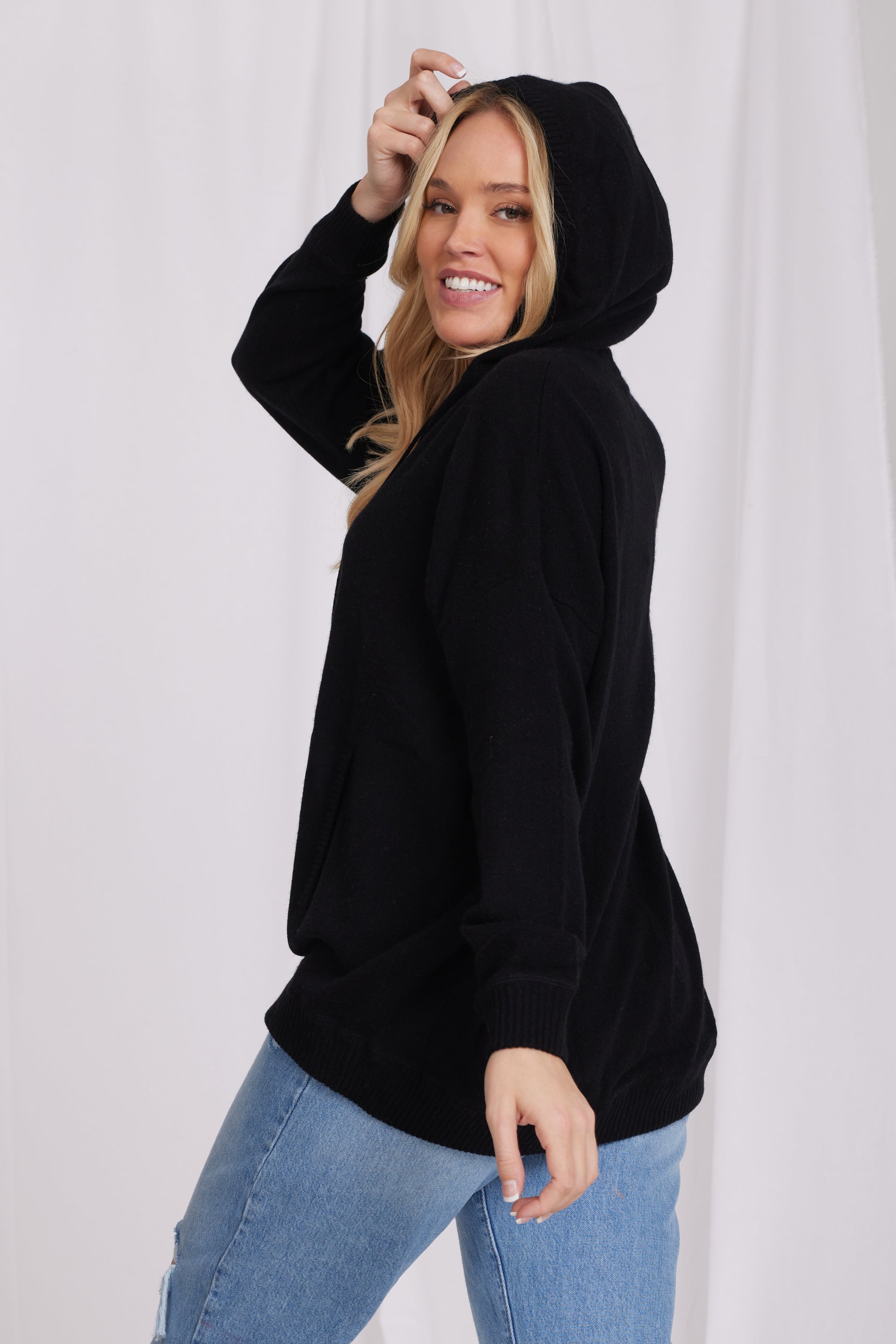 Plus size store cashmere hoodie