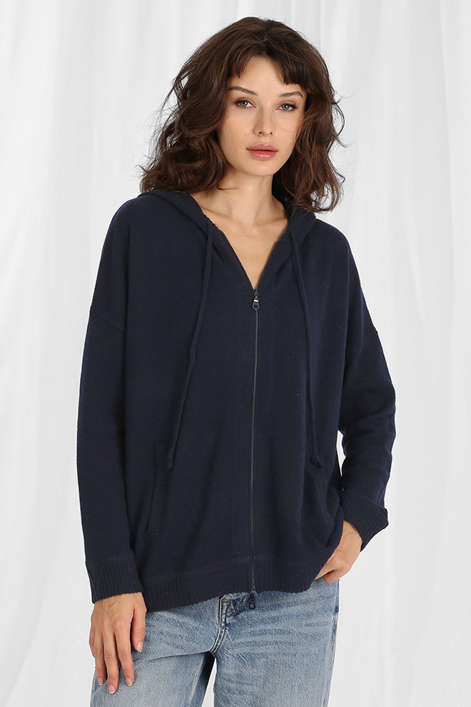 100% Cashmere Oversize Zip Hoodie – Minnie Rose