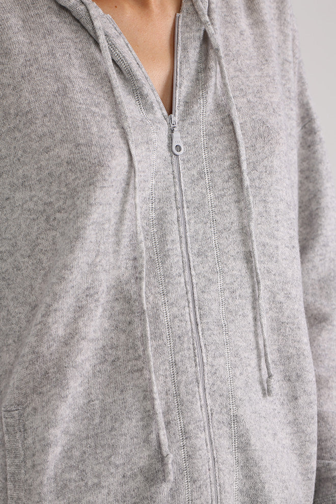 100% Cashmere Oversize Zip Hoodie – Minnie Rose