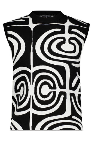 Viscose Blend Tiki Crew Black / White