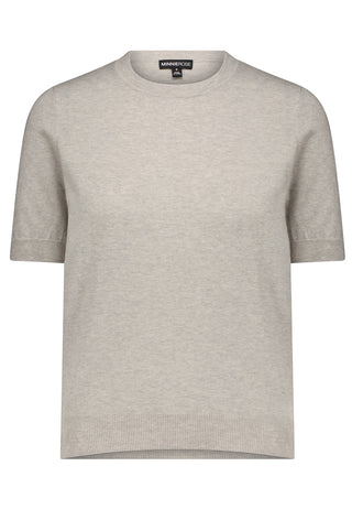 Cotton Cashmere Short Sleeve Tee -light heather grey