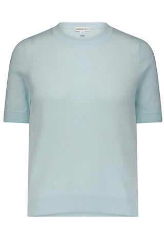 Cotton Cashmere Short Sleeve Tee -baby blue