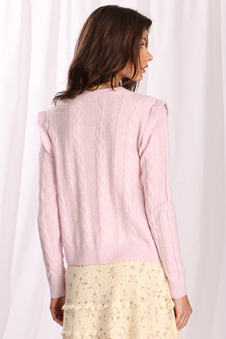 Cashmere Pointelle Crew - Dior Pink