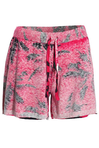 Cotton Cashmere Palm Reverse Printed Shorts